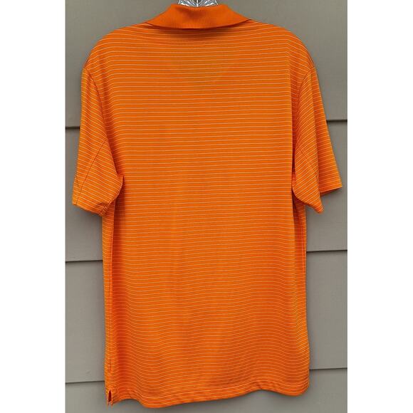 Nike Golf Men's Polo Shirt Tour Performance Orange White Stripes Size M Vacation - Picture 3 of 9